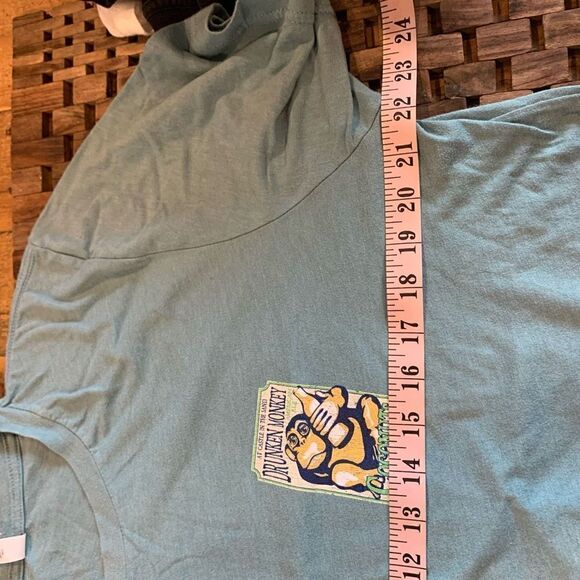 Drunken Monkey Green Graphic T-Shirt Bella+Canvas Men’s XL EUC - Picture 6 of 7